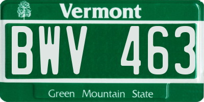 VT license plate BWV463