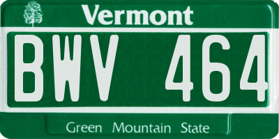 VT license plate BWV464