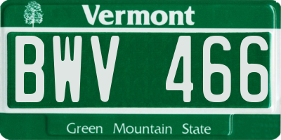 VT license plate BWV466