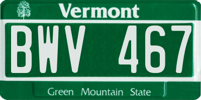 VT license plate BWV467