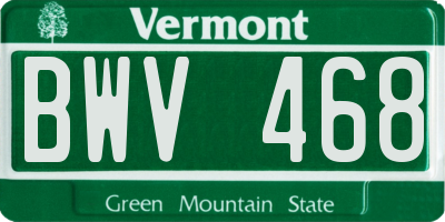 VT license plate BWV468