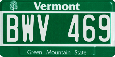 VT license plate BWV469