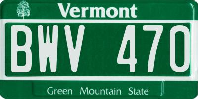 VT license plate BWV470