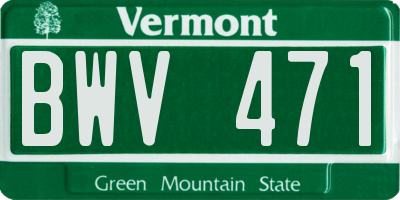 VT license plate BWV471