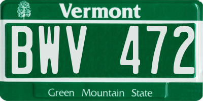 VT license plate BWV472
