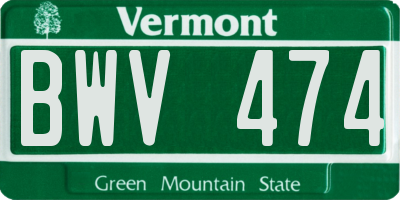 VT license plate BWV474