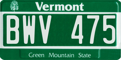 VT license plate BWV475