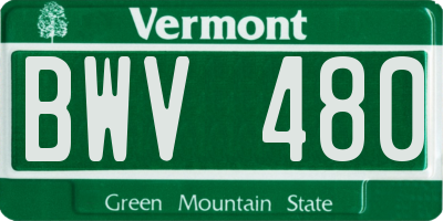 VT license plate BWV480