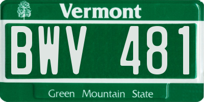 VT license plate BWV481