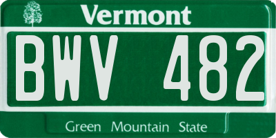 VT license plate BWV482