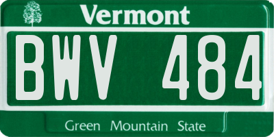 VT license plate BWV484