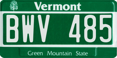 VT license plate BWV485