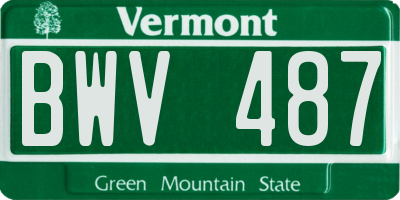 VT license plate BWV487