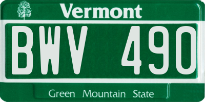 VT license plate BWV490