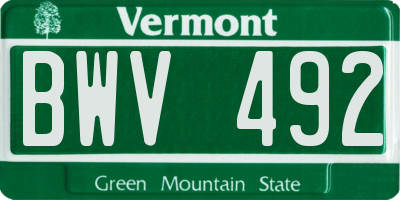 VT license plate BWV492