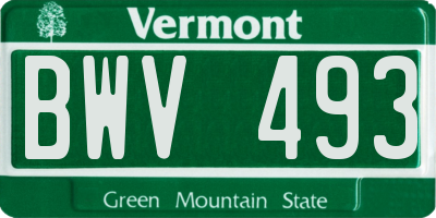 VT license plate BWV493
