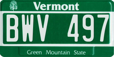 VT license plate BWV497