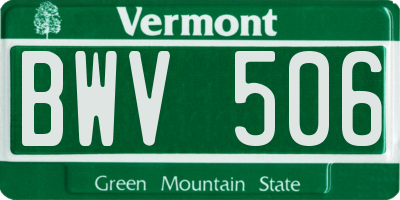 VT license plate BWV506