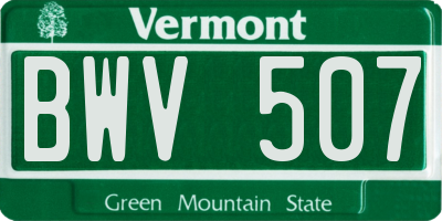 VT license plate BWV507