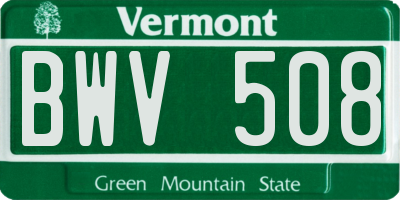 VT license plate BWV508