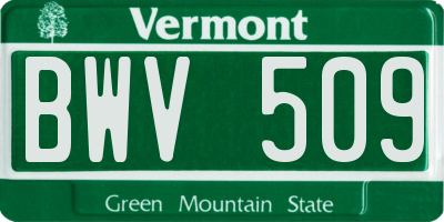 VT license plate BWV509