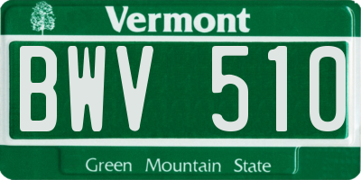 VT license plate BWV510