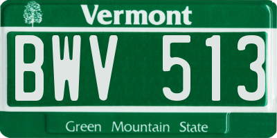 VT license plate BWV513