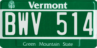 VT license plate BWV514