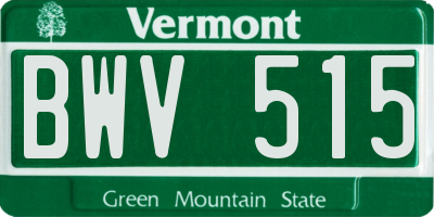 VT license plate BWV515