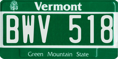 VT license plate BWV518