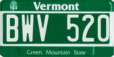 VT license plate BWV520