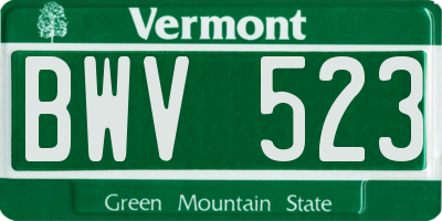 VT license plate BWV523