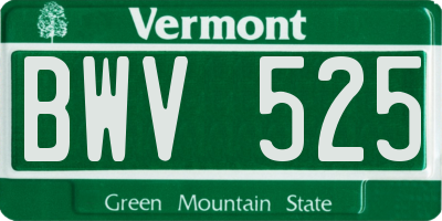 VT license plate BWV525
