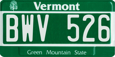 VT license plate BWV526