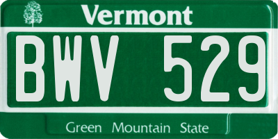 VT license plate BWV529