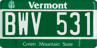VT license plate BWV531