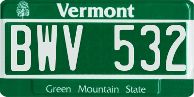 VT license plate BWV532