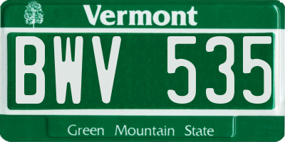 VT license plate BWV535