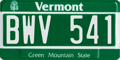 VT license plate BWV541
