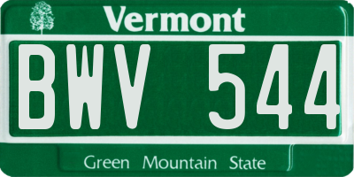 VT license plate BWV544