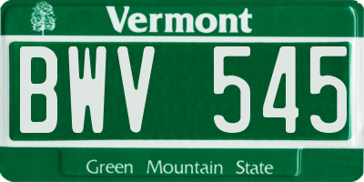 VT license plate BWV545