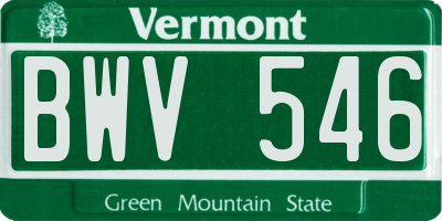 VT license plate BWV546