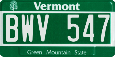 VT license plate BWV547