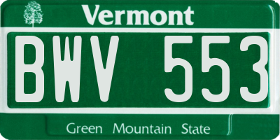 VT license plate BWV553
