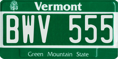 VT license plate BWV555