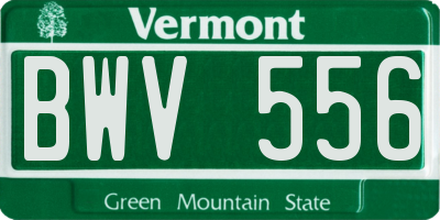 VT license plate BWV556