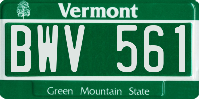 VT license plate BWV561
