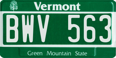 VT license plate BWV563