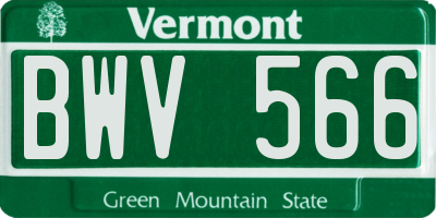 VT license plate BWV566