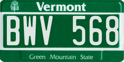 VT license plate BWV568